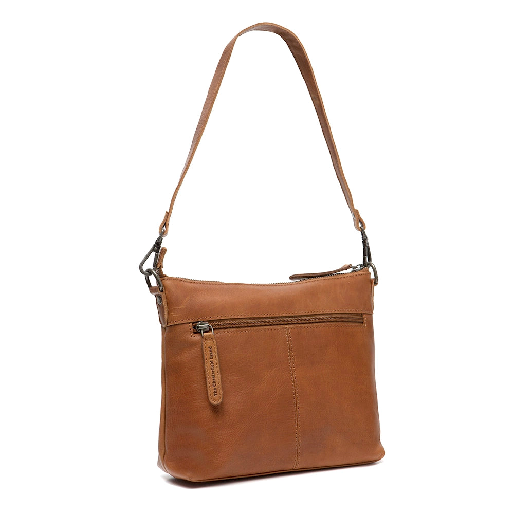 cognacsfärgad axelremsväska av modellen faro från the chesterfield brand